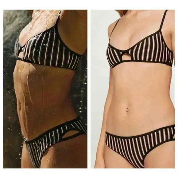 L*Space‎ Horizon Stripe Rachel Bikini Bottom Medium - Picture 1 of 9